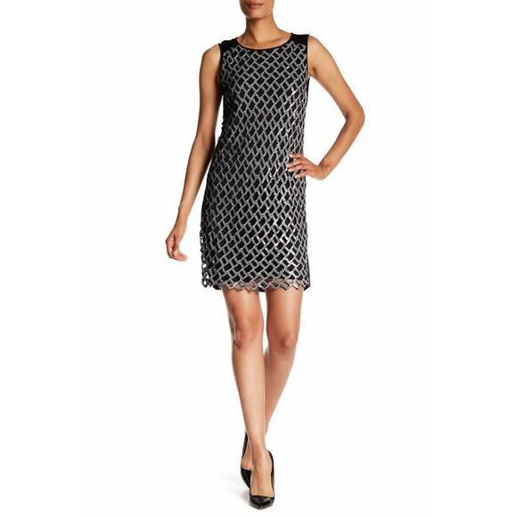$698 DVF Diane von Furstenberg Joylyn White Sequin Cutout Shift Dress XS NWT - Picture 1 of 8